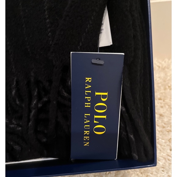 NWT Polo Ralph Lauren Mens Logo Classic Wool Bear Scarf Hat Set Italy - Picture 7 of 10